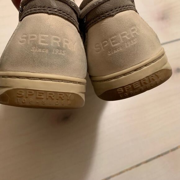 womens Sperry boat shoes 9 tan grey slip on - Picture 5 of 6